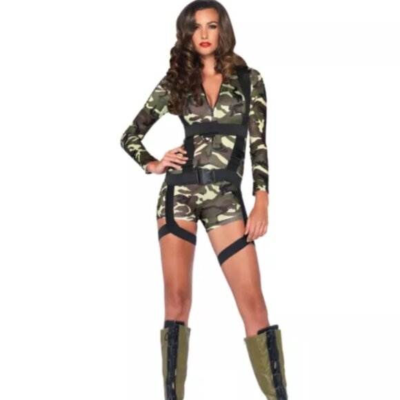 NIB Goin Commando Camo Romper Spirit Halloween - Picture 1 of 4